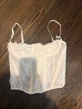 White Lace Bustier Top